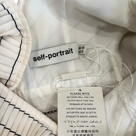 SELF PORTRAIT Monochrome Striped Dress - Picture 8 of 8